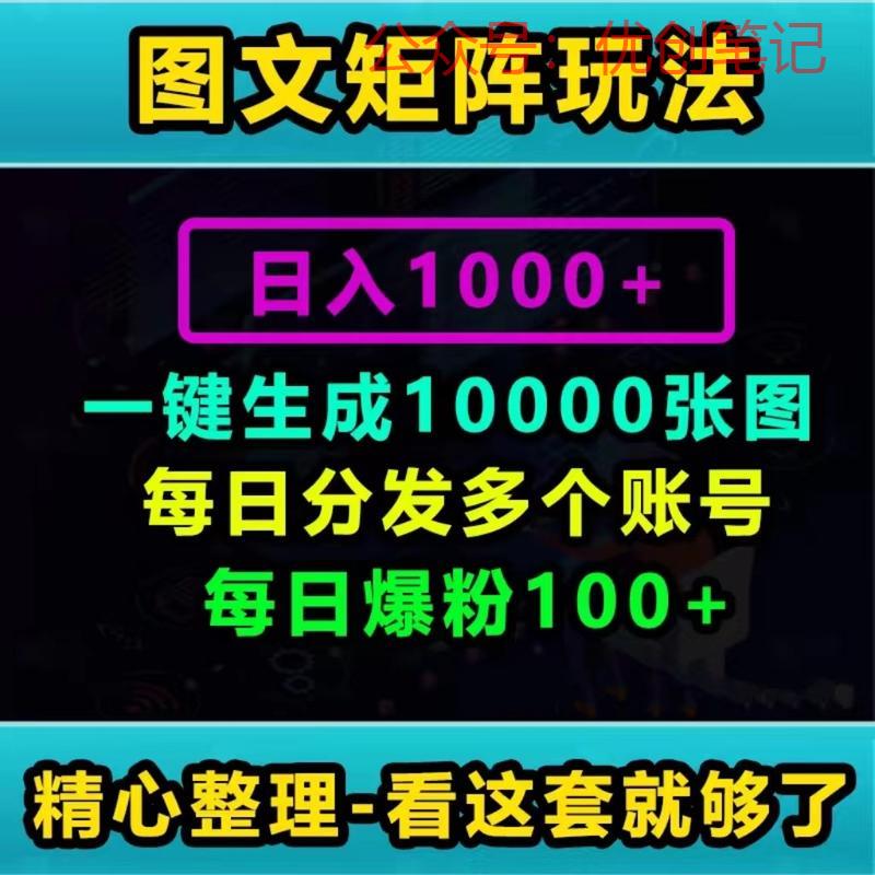 小红书一键批量图文排版生成工..情报-搞钱线报📢论坛-网创交流-优创圈